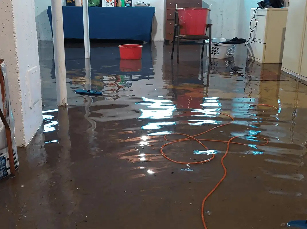 Basement with boiler, cabinets and washing machine completely flooded in Chula Vista, CA